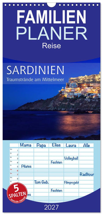 Sardinien - Traumstrände am Mittelmeer (CALVENDO Familienplaner 2027)