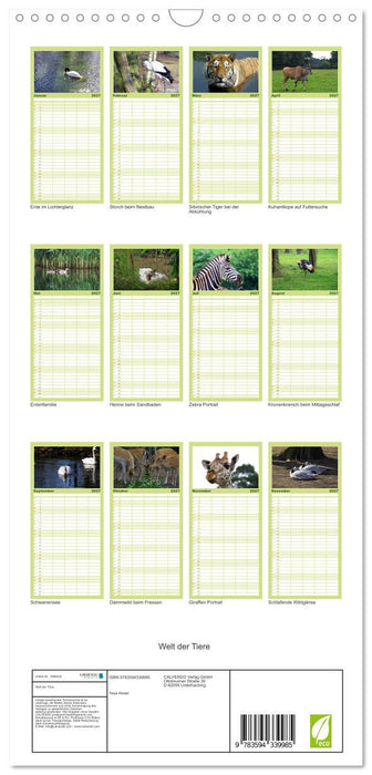 Welt der Tiere (CALVENDO Familienplaner 2027)