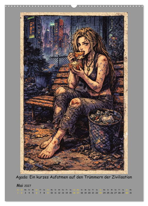 Neon Rust, Fragmente einer dystopischen Welt (CALVENDO Wandkalender 2027)
