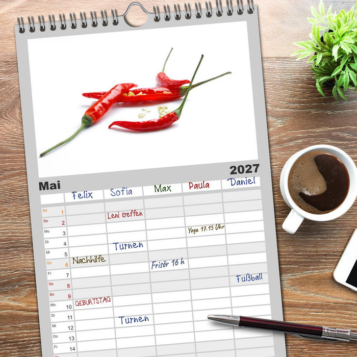 Hot Chili Küchen Kalender (CALVENDO Familienplaner 2027)