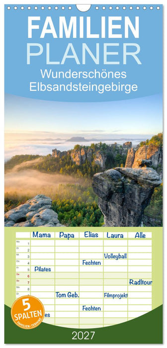 Wunderschönes Elbsandsteingebirge (CALVENDO Familienplaner 2027)