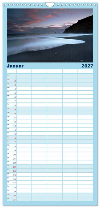 Island - Iceland (CALVENDO Familienplaner 2027)