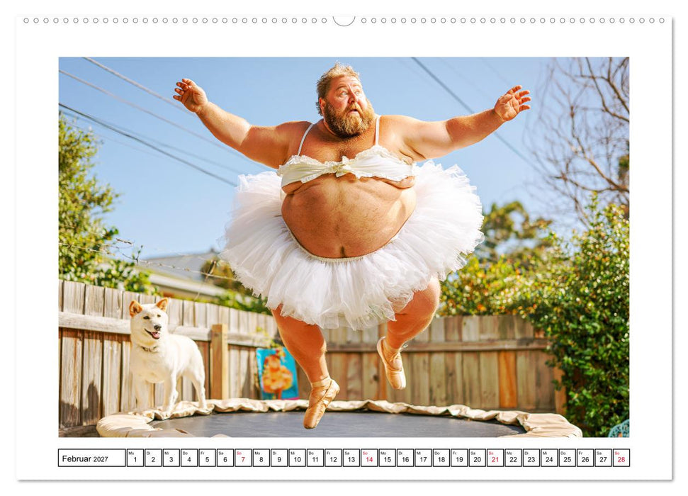 Schwere Jungs mit Hund. Pfundskerle, Humor und gute Laune (CALVENDO Wandkalender 2027)
