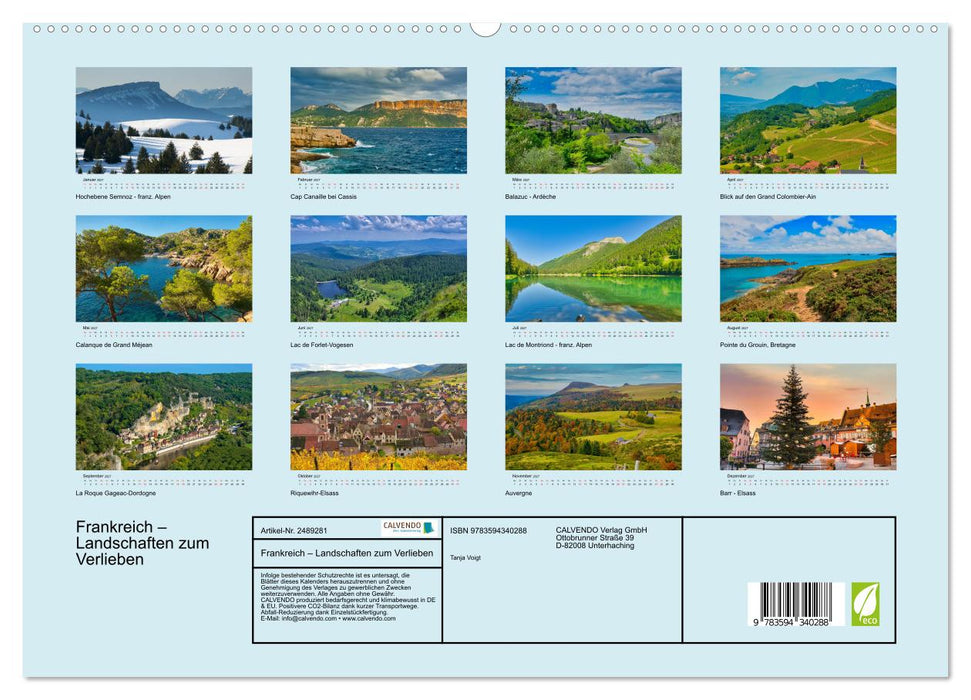 Frankreich – Landschaften zum Verlieben (CALVENDO Premium Wandkalender 2027)