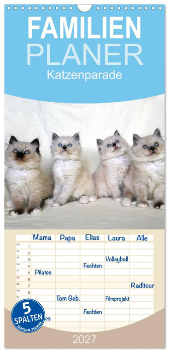 Katzenparade (CALVENDO Familienplaner 2027)