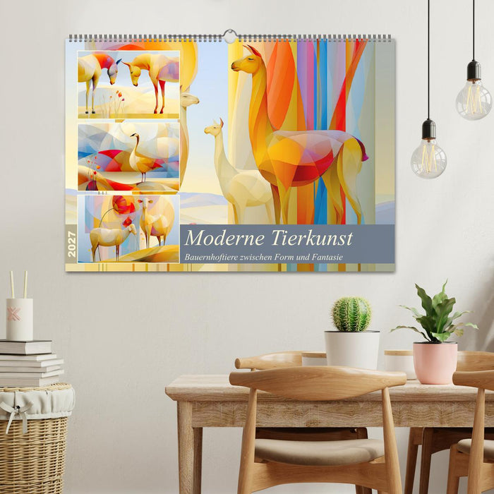 Moderne Tierkunst. Bauernhoftiere zwischen Form und Fantasie (CALVENDO Wandkalender 2027)