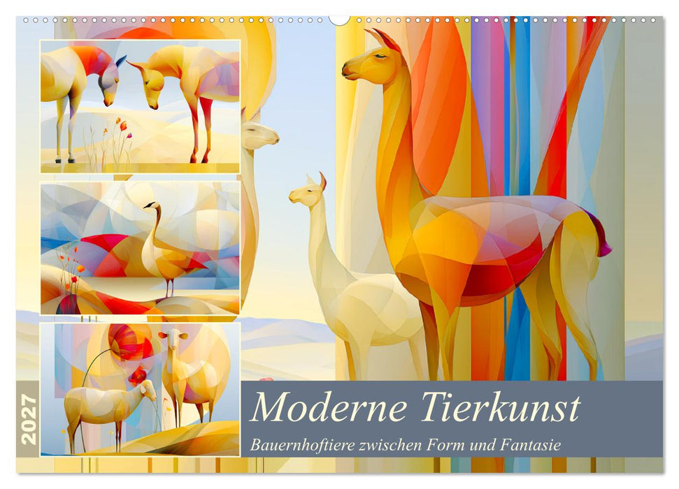 Moderne Tierkunst. Bauernhoftiere zwischen Form und Fantasie (CALVENDO Wandkalender 2027)
