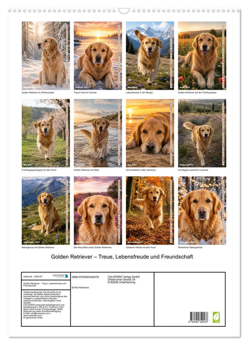 Golden Retriever – Treue, Lebensfreude und Freundschaft (CALVENDO Wandkalender 2027)
