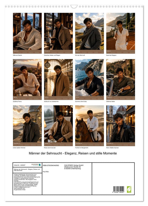 Männer der Sehnsucht - Eleganz, Reisen und stille Momente (CALVENDO Wandkalender 2027)