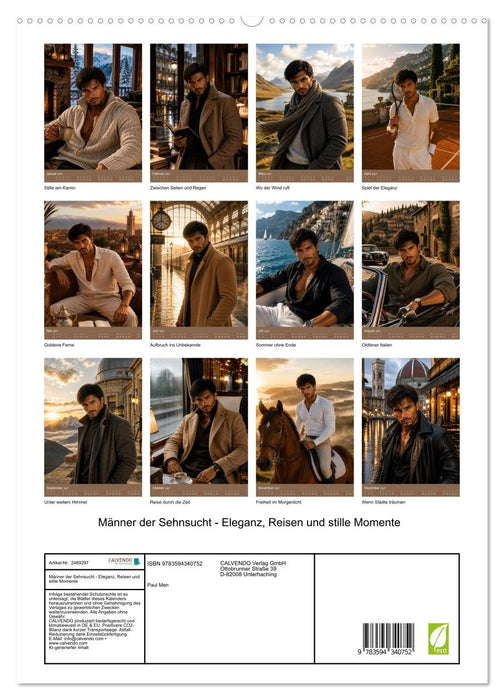 Männer der Sehnsucht - Eleganz, Reisen und stille Momente (CALVENDO Premium Wandkalender 2027)