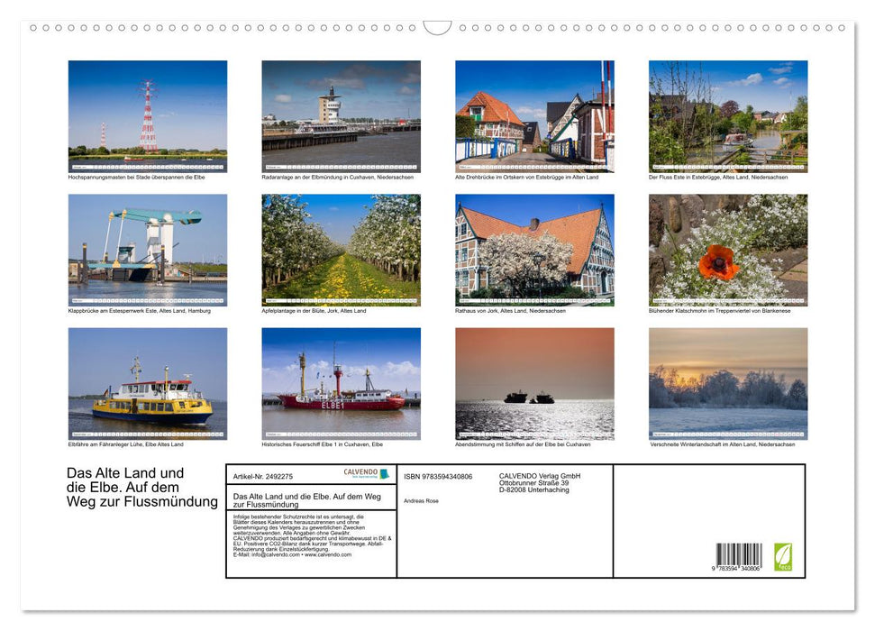 Das Alte Land und die Elbe. Auf dem Weg zur Flussmündung (CALVENDO Wandkalender 2027)