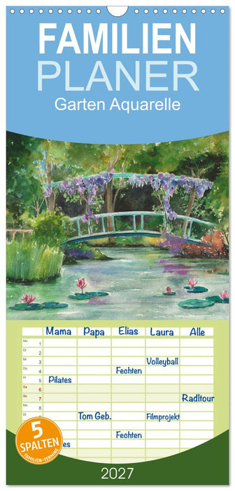 Garten Aquarelle (CALVENDO Familienplaner 2027)