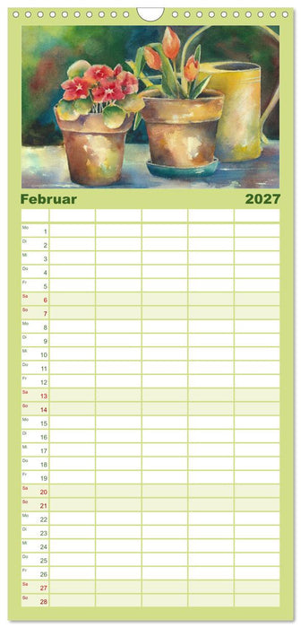 Garten Aquarelle (CALVENDO Familienplaner 2027)