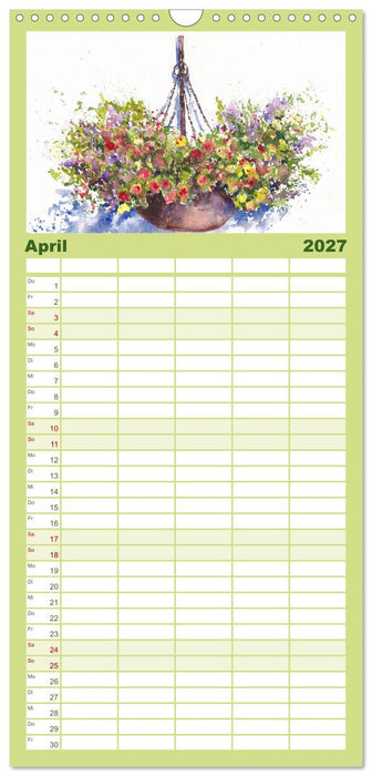 Garten Aquarelle (CALVENDO Familienplaner 2027)