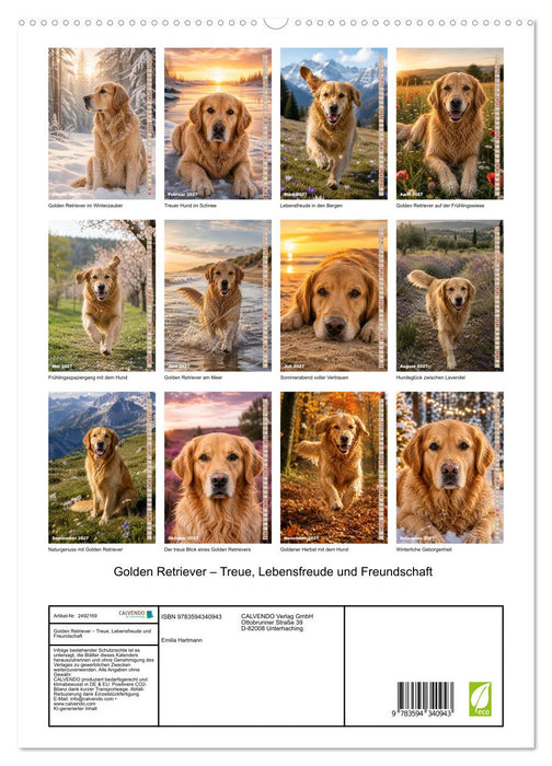 Golden Retriever – Treue, Lebensfreude und Freundschaft (CALVENDO Premium Wandkalender 2027)