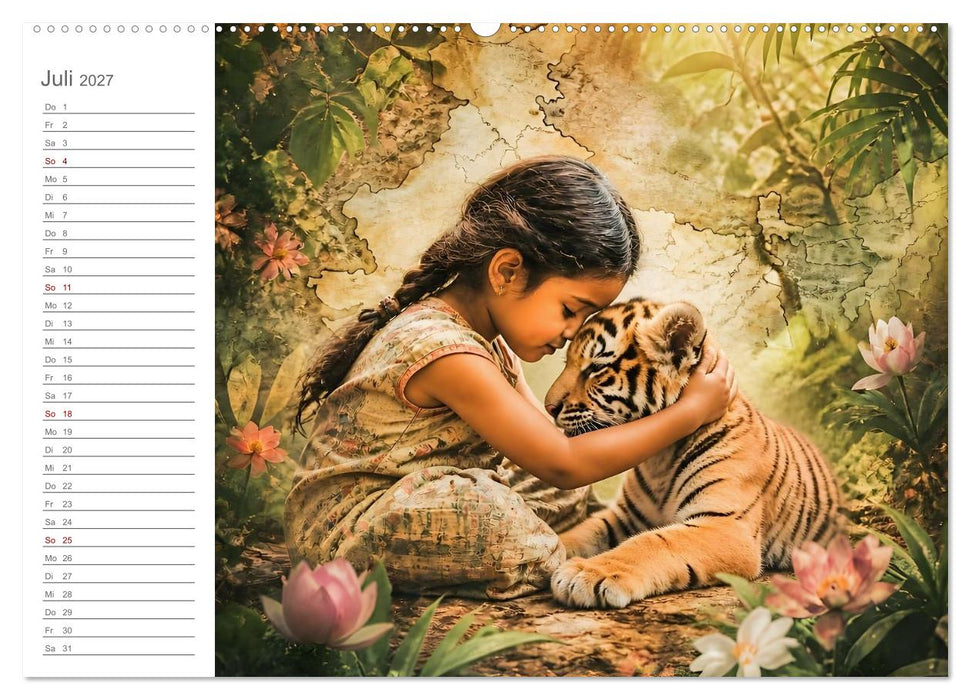 Wo Vertrauen Flügel bekommt - Kinder und Jungtiere der Welt (CALVENDO Premium Wandkalender 2027)