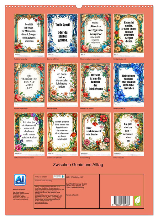Zwischen Genie und Alltag (CALVENDO Premium Wandkalender 2027)