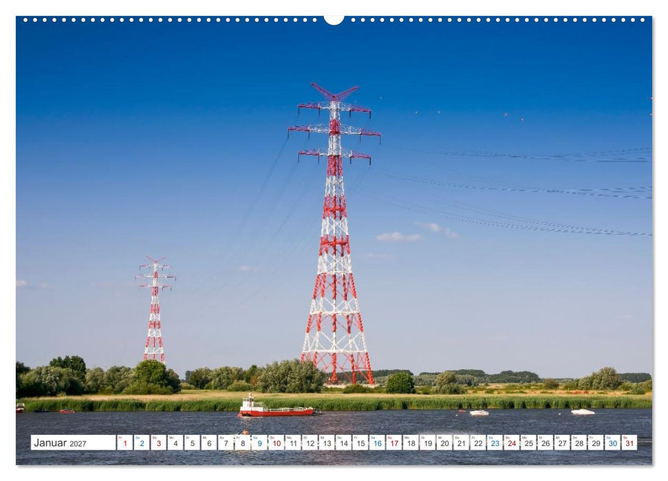 Das Alte Land und die Elbe. Auf dem Weg zur Flussmündung (CALVENDO Premium Wandkalender 2027)