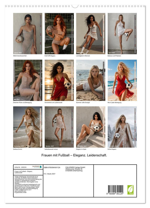 Frauen mit Fußball – Eleganz. Leidenschaft. (CALVENDO Premium Wandkalender 2027)