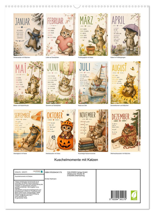 Kuschelmomente mit Katzen (CALVENDO Premium Wandkalender 2027)