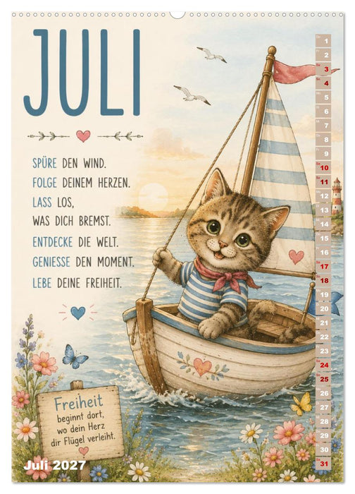 Kuschelmomente mit Katzen (CALVENDO Premium Wandkalender 2027)