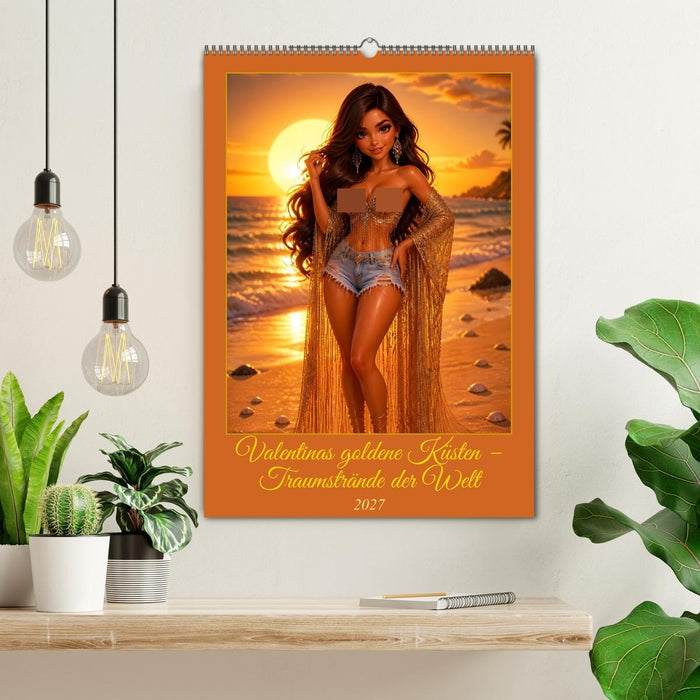 Valentinas goldene Küsten – Traumstrände der Welt (CALVENDO Wandkalender 2027)