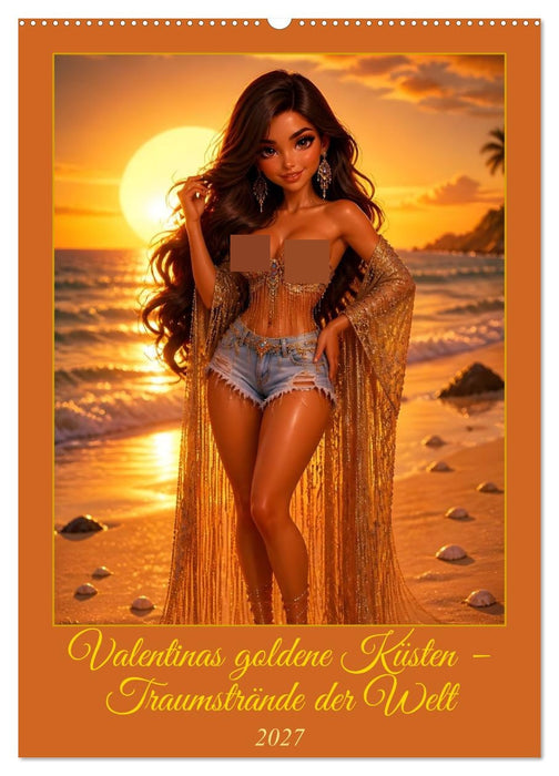 Valentinas goldene Küsten – Traumstrände der Welt (CALVENDO Wandkalender 2027)