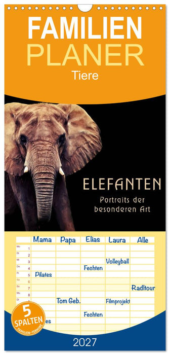 Elefanten - Portraits der besonderen Art (CALVENDO Familienplaner 2027)