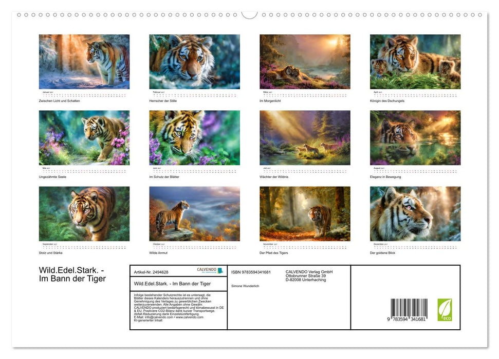 Wild.Edel.Stark. - Im Bann der Tiger (CALVENDO Premium Wandkalender 2027)