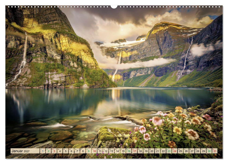 Licht und Schatten in den Bergen und Fjorden Norwegens (CALVENDO Premium Wandkalender 2027)
