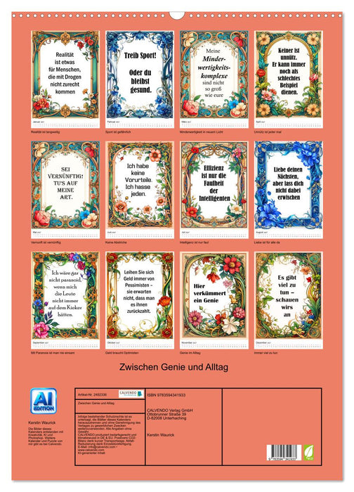 Zwischen Genie und Alltag (CALVENDO Wandkalender 2027)