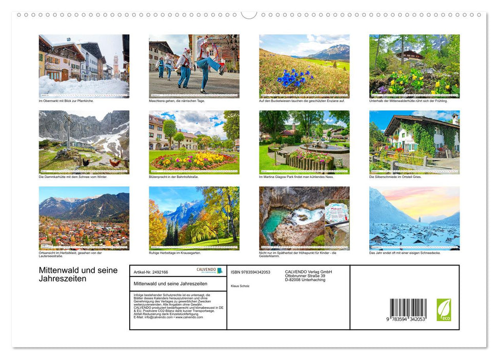 Mittenwald und seine Jahreszeiten (CALVENDO Premium Wandkalender 2027)