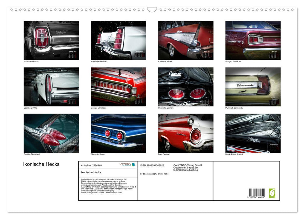 Ikonische Hecks (CALVENDO Wandkalender 2027)