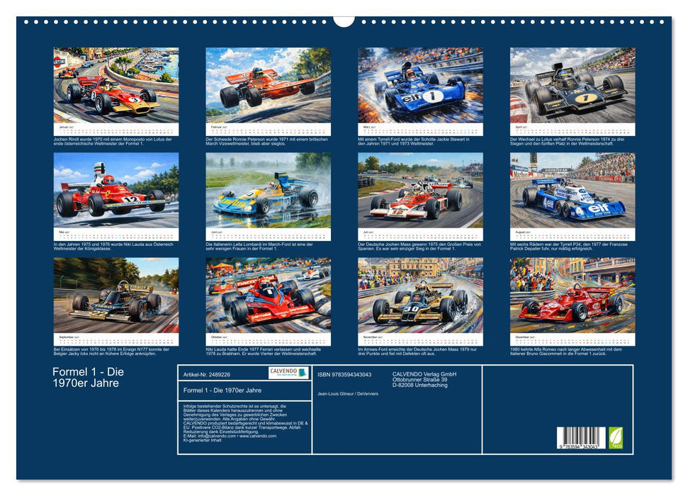 Formel 1 - Die 1970er Jahre (CALVENDO Wandkalender 2027)