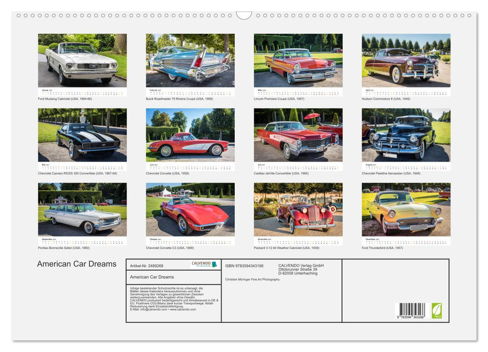American Car Dreams (CALVENDO Wandkalender 2027)