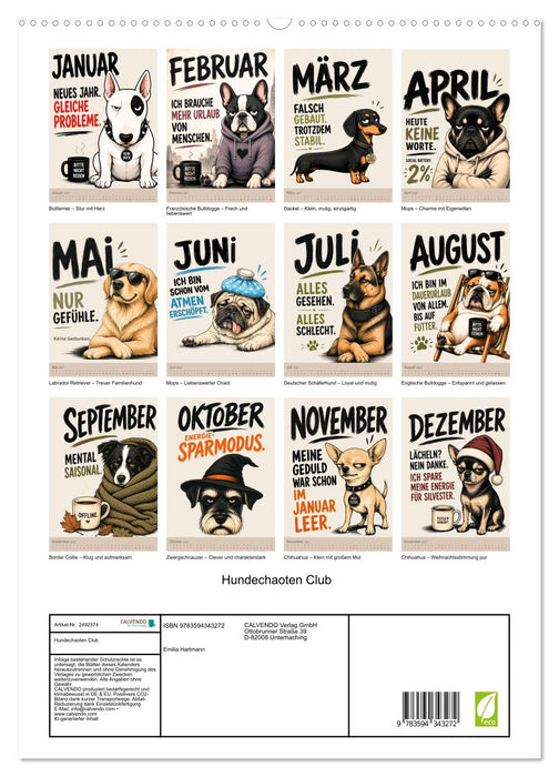Hundechaoten Club (CALVENDO Premium Wandkalender 2027)