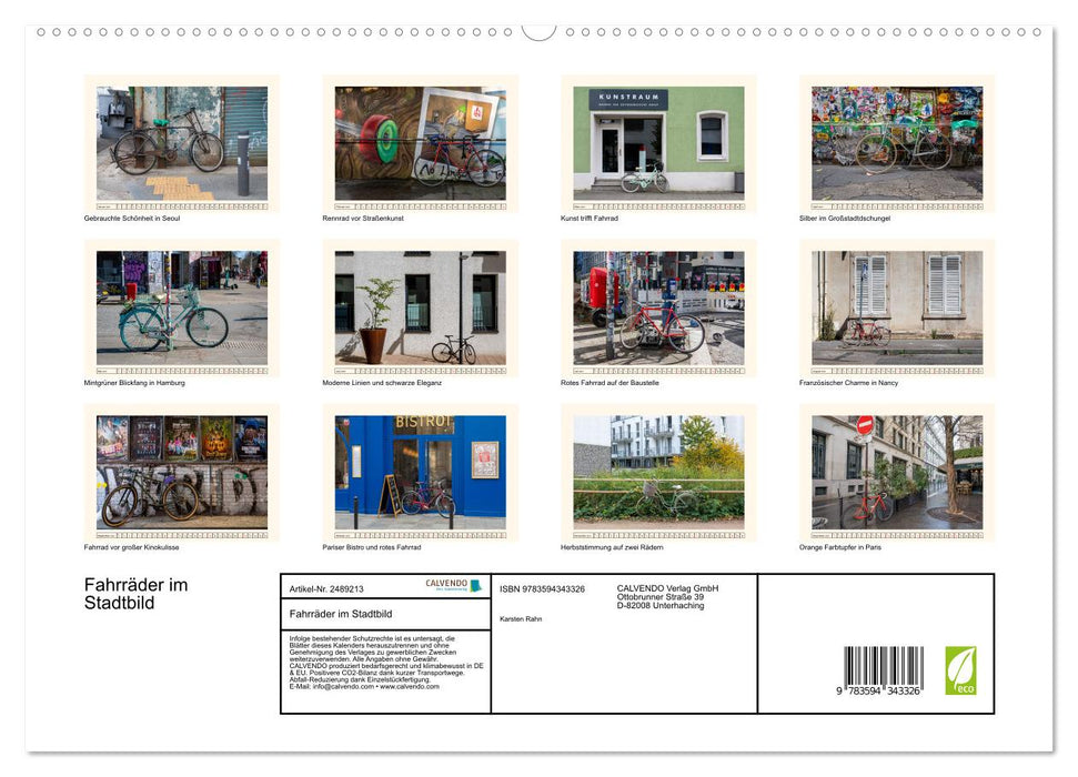 Fahrräder im Stadtbild (CALVENDO Premium Wandkalender 2027)