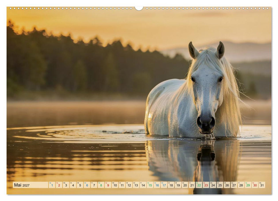 Pferde-Portraits - im Wasser (CALVENDO Premium Wandkalender 2027)