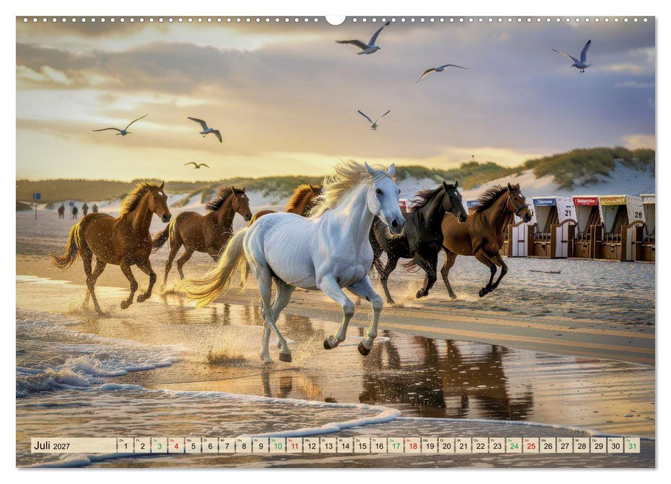 Pferde-Portraits - im Wasser (CALVENDO Premium Wandkalender 2027)