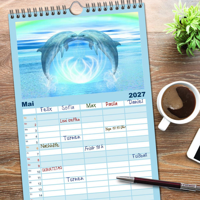 Delfine - Kalender (CALVENDO Familienplaner 2027)