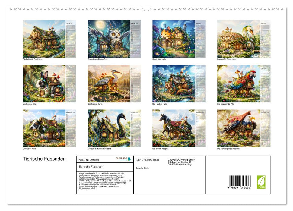 Tierische Fassaden (CALVENDO Premium Wandkalender 2027)