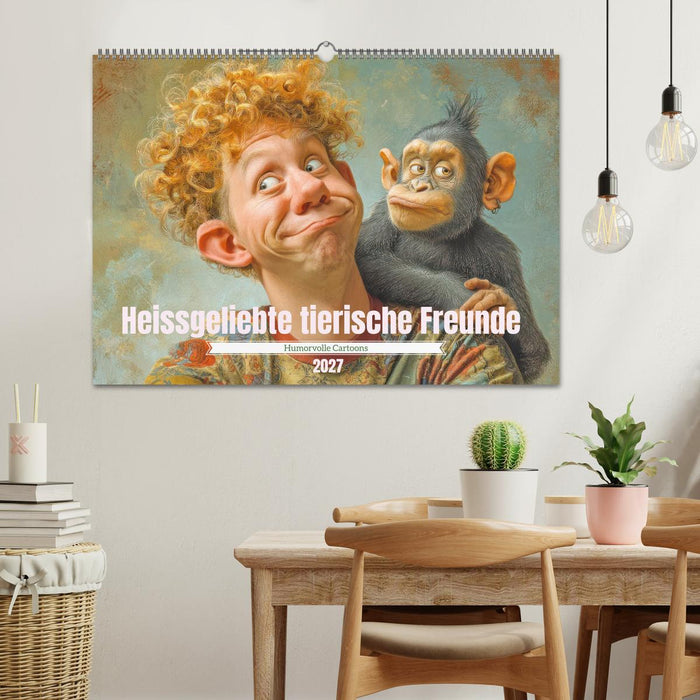 Heissgeliebte tierische Freunde - Humorvolle Cartoons (CALVENDO Wandkalender 2027)