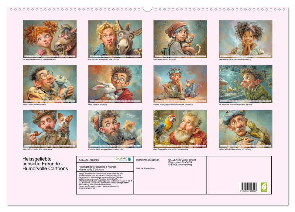 Heissgeliebte tierische Freunde - Humorvolle Cartoons (CALVENDO Wandkalender 2027)
