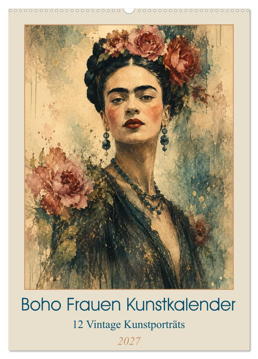 Boho Frauen Kunstkalender - 12 Vintage Kunstporträts (CALVENDO Wandkalender 2027)