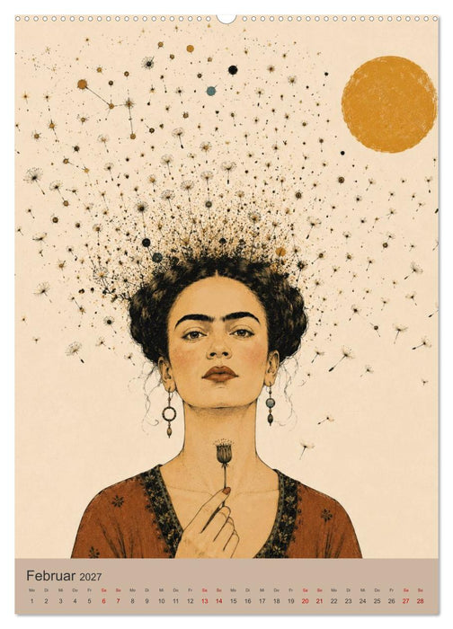 Boho Frauen Kunstkalender - 12 Vintage Kunstporträts (CALVENDO Wandkalender 2027)