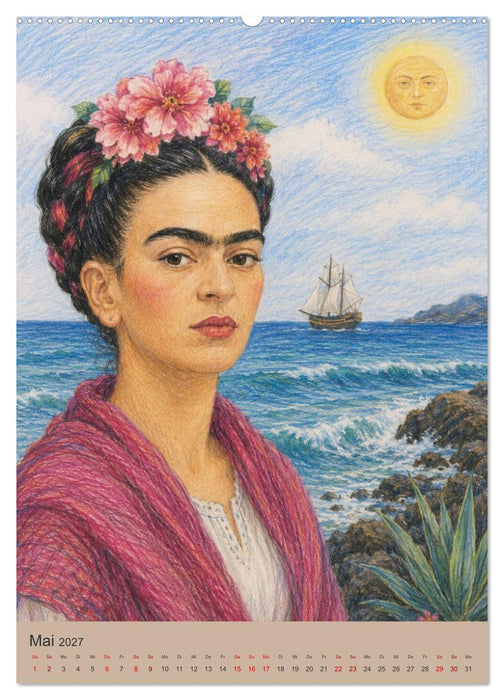 Boho Frauen Kunstkalender - 12 Vintage Kunstporträts (CALVENDO Wandkalender 2027)