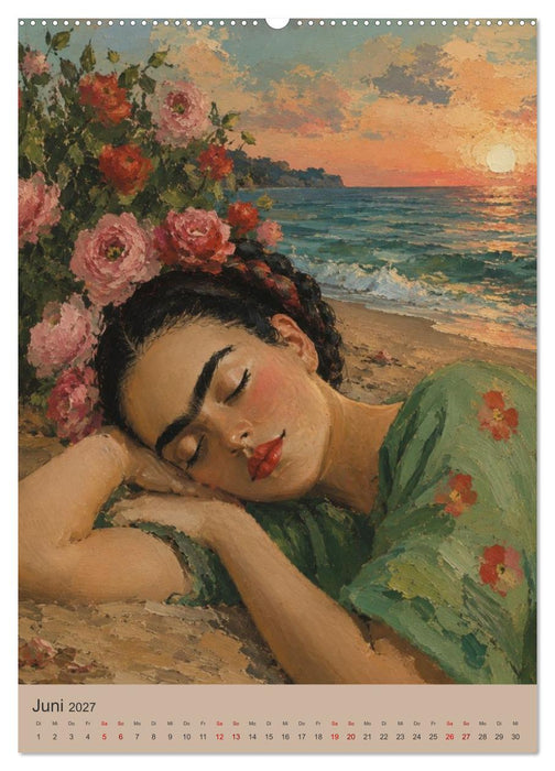 Boho Frauen Kunstkalender - 12 Vintage Kunstporträts (CALVENDO Wandkalender 2027)