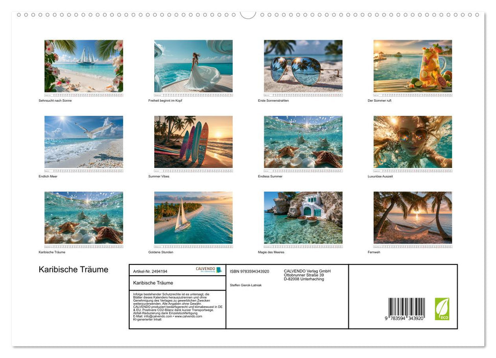Karibische Träume (CALVENDO Premium Wandkalender 2027)