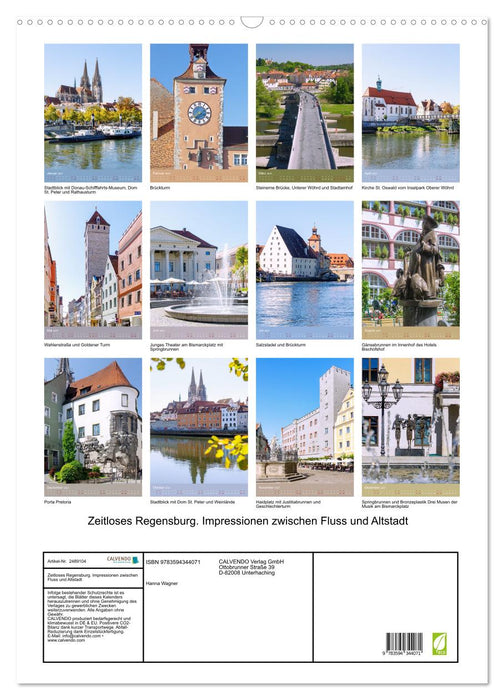 Zeitloses Regensburg. Impressionen zwischen Fluss und Altstadt (CALVENDO Wandkalender 2027)