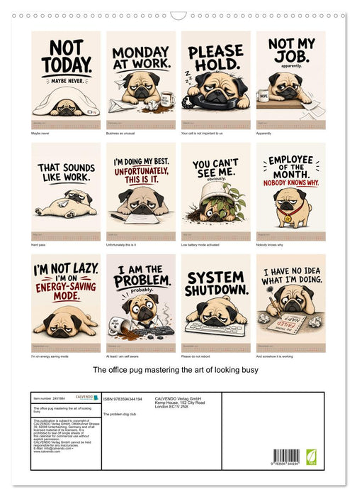 The office pug mastering the art of looking busy (CALVENDO Monthly Calendar 2027)